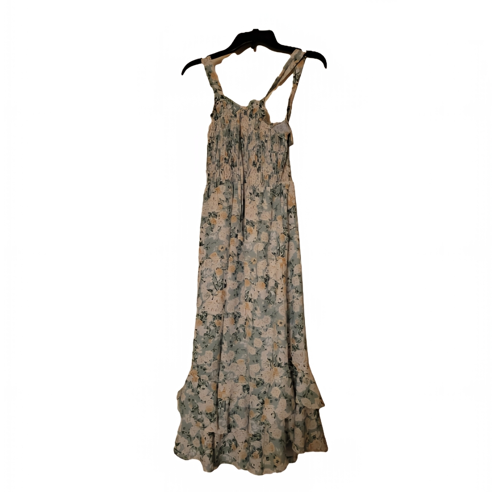 Grace Karin Floral Maxi Dress in Cream and Green